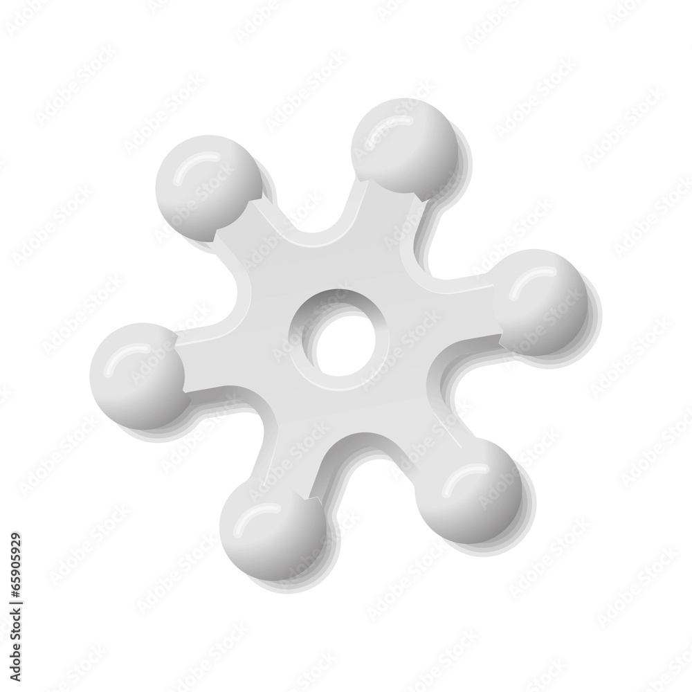 Ring with six rounded arm Ring with six rounded arm