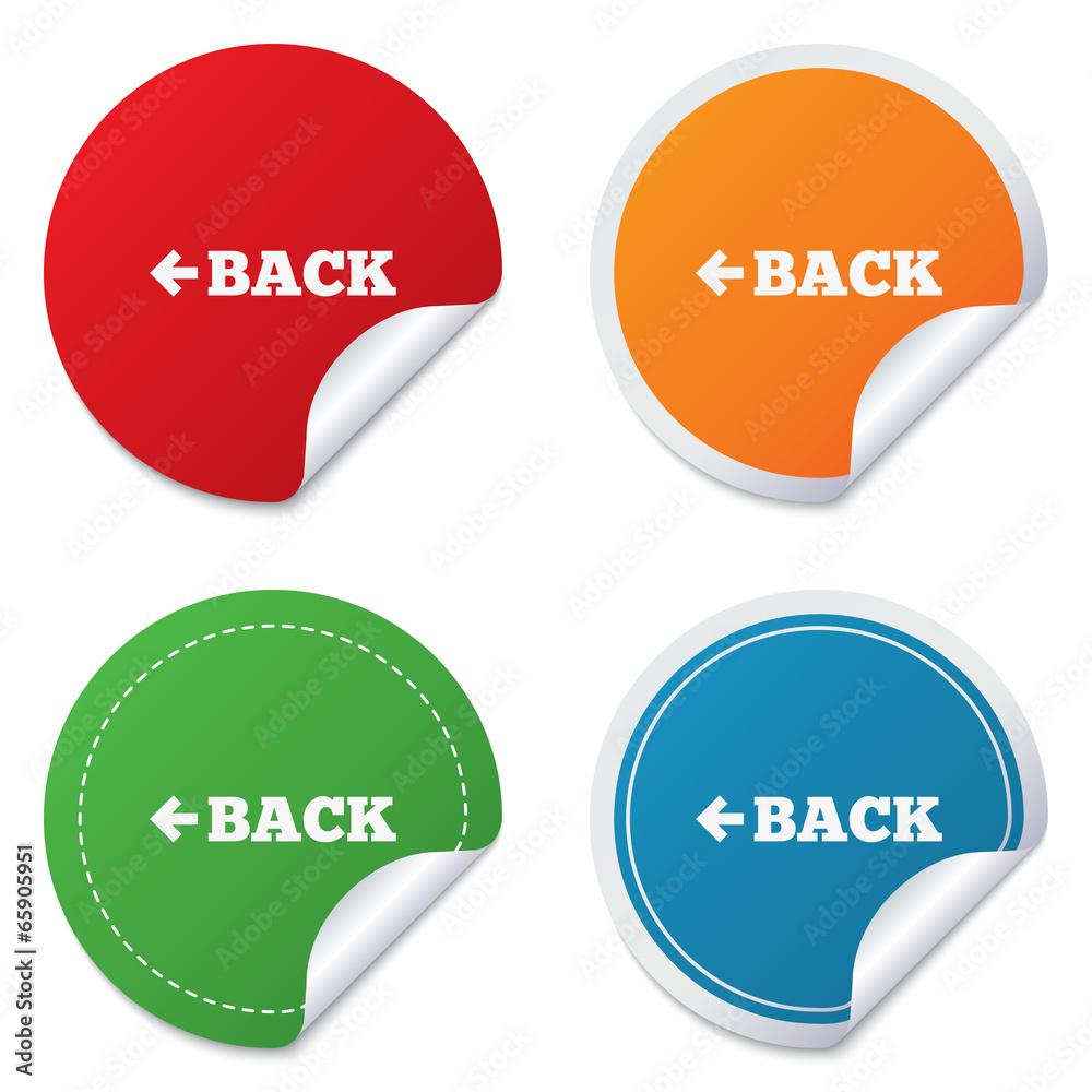 Arrow sign icon. Back button. Navigation symbol Arrow sign icon. Back button. Navigation symbol