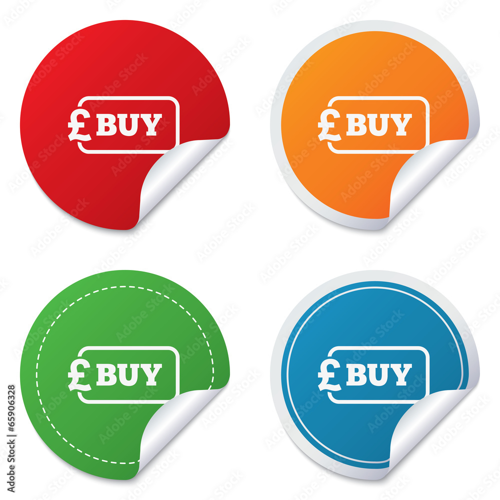 Buy sign icon. Online buying Pound button. Buy sign icon. Online buying Pound button.