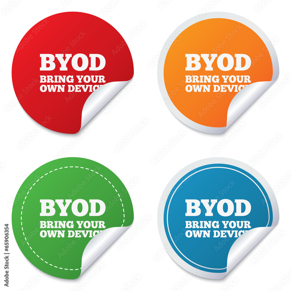 BYOD sign icon. Bring your own device symbol. BYOD sign icon. Bring your own device symbol.