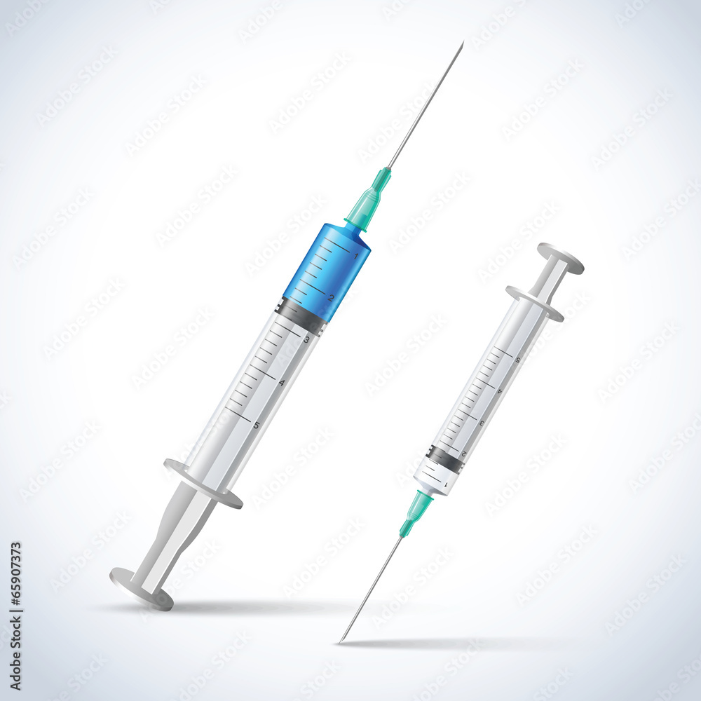 Realistic syringes emblem Realistic syringes emblem