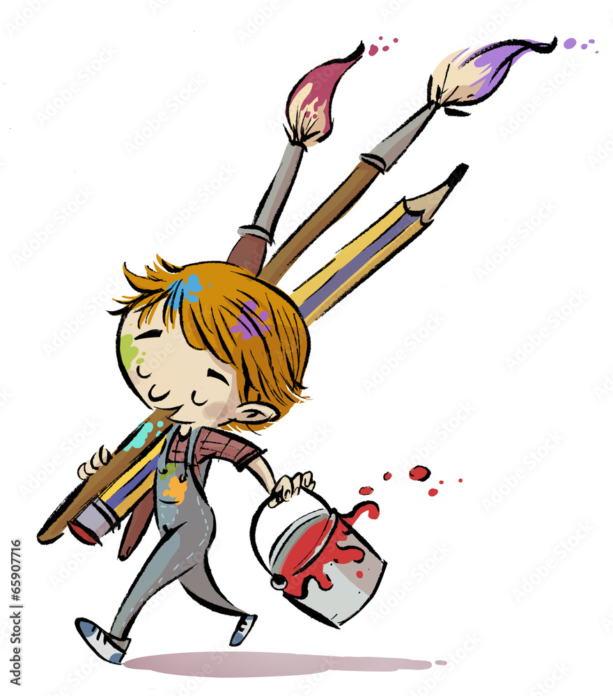 Naklejka premium niño artista