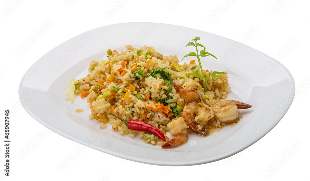 Fried rice with shrimps