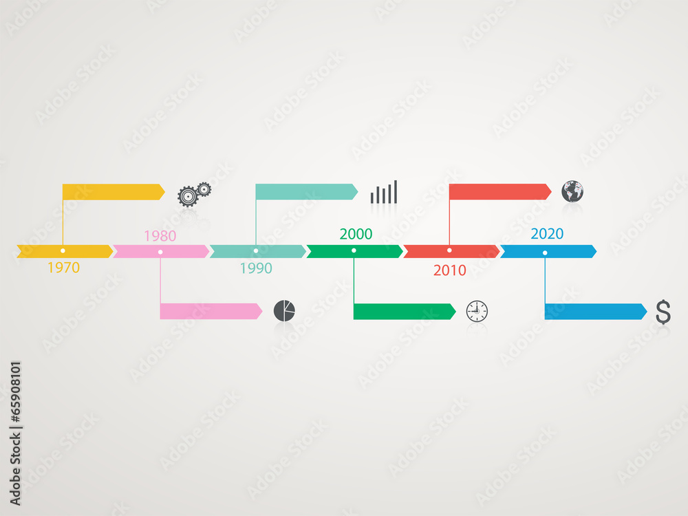 Timeline Infographic with business icons. Timeline Infographic with business icons.