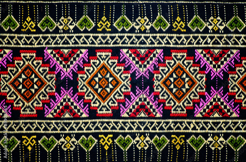 pattern of thai hand made fabric background