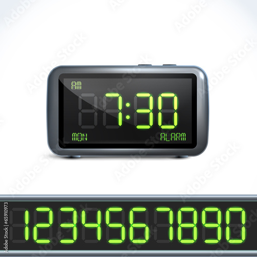 Digital alarm clock numbers