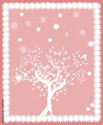 Pink tree card