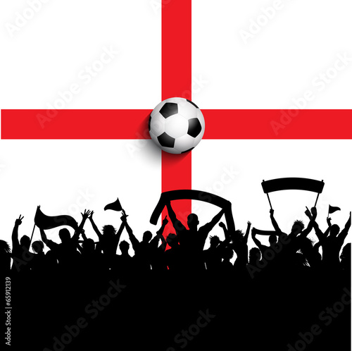 Football supporters on England flag