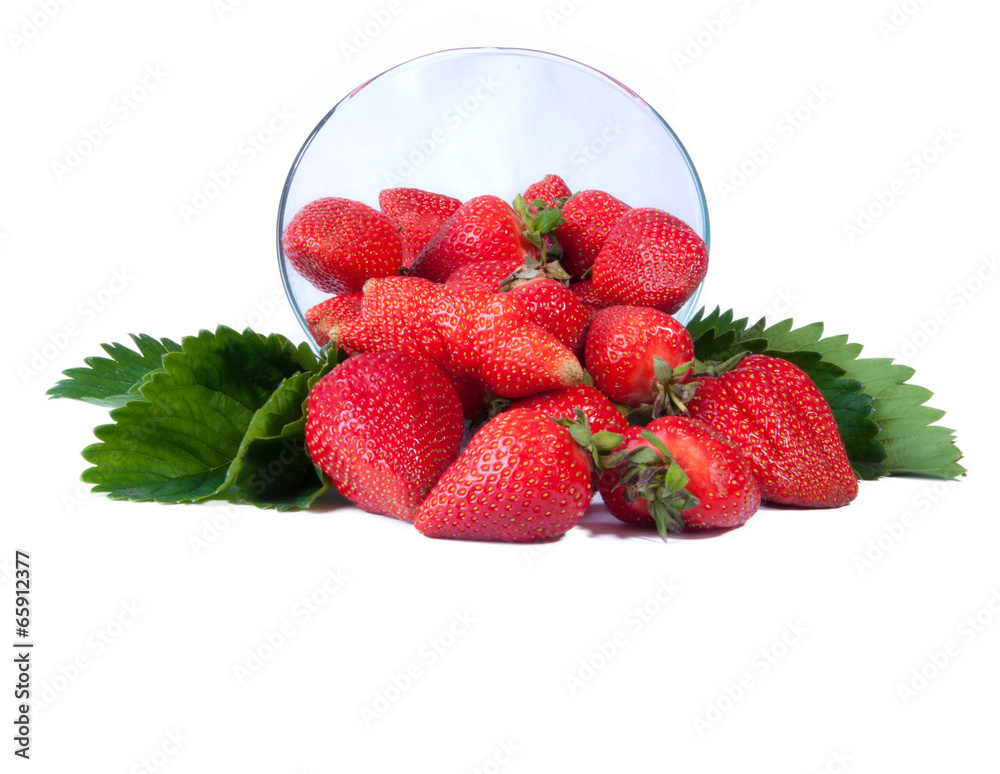 Fresh strawberries isolated
