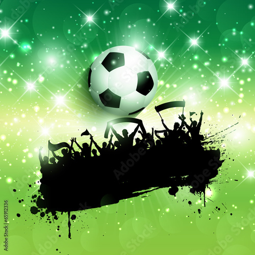Grunge football or soccer crowd background