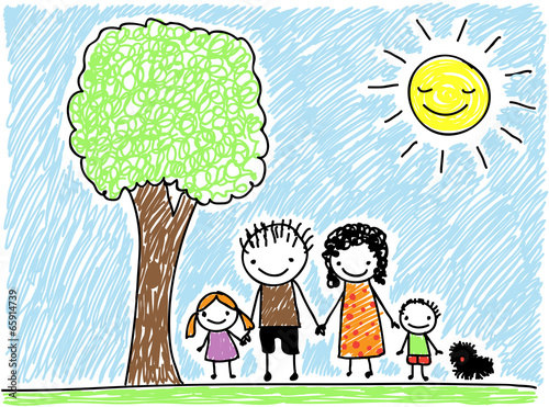 child's drawing family