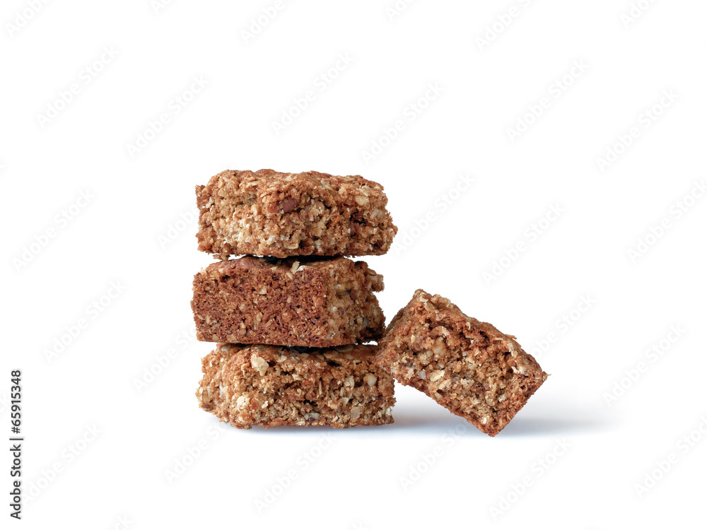 Homemade oatmeal coconut cookies with honey, isolated on white Homemade oatmeal coconut cookies with honey, isolated on white
