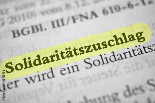 Solidaritätszuschlag - Text gelb markiert