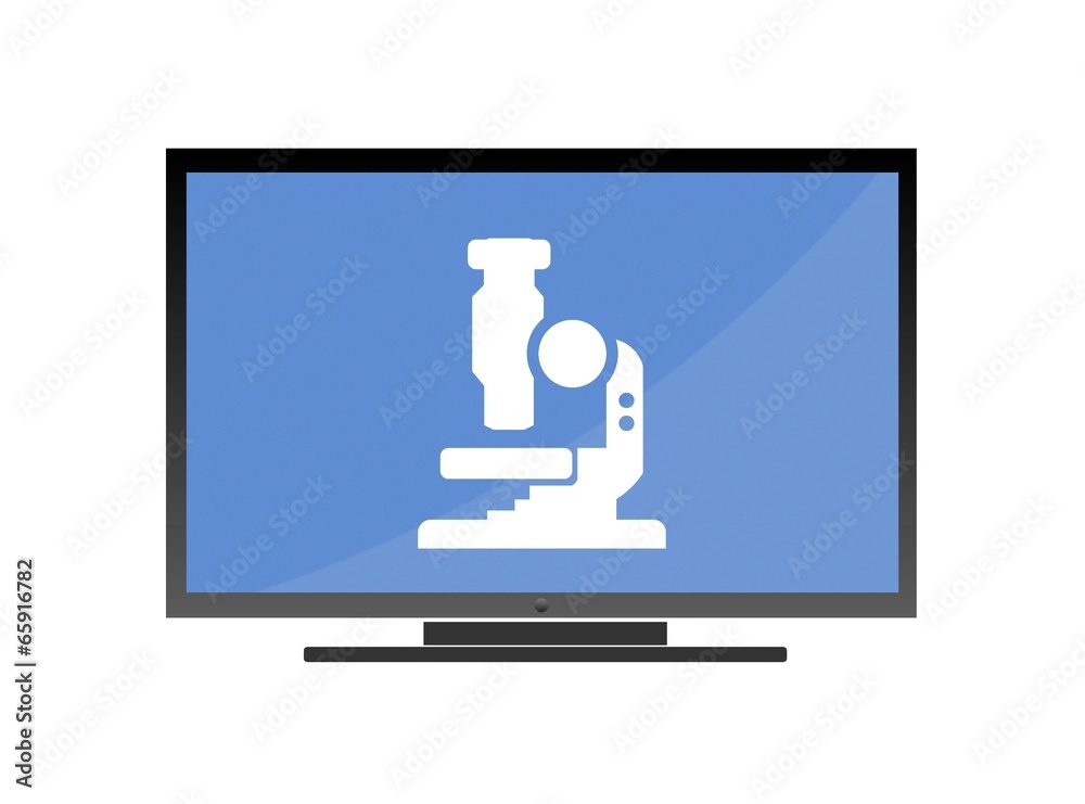 Microscope dans un écran de télévision Microscope dans un écran de télévision