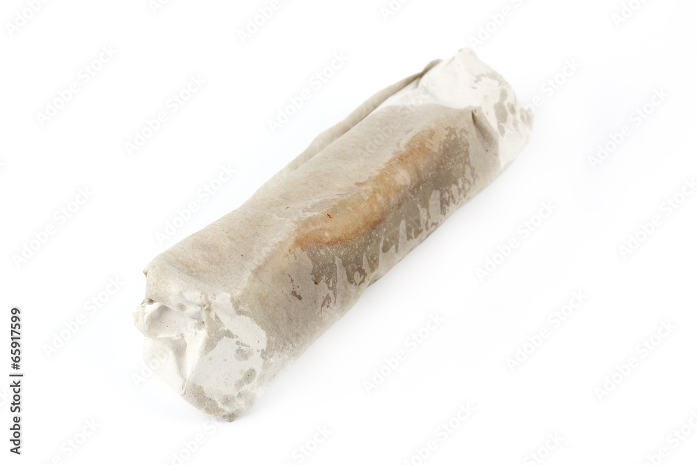 Obraz premium Roti flat bread in paper wrap
