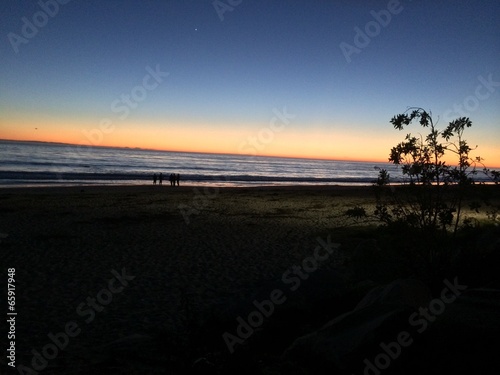 California Beach At Night with Sunset