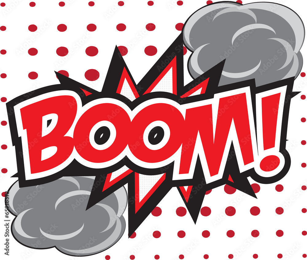 Obraz premium BOOM! wording in comic speech bubble in pop art style