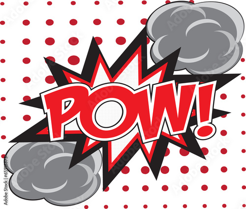 POW! wording comic speech bubble in pop art style