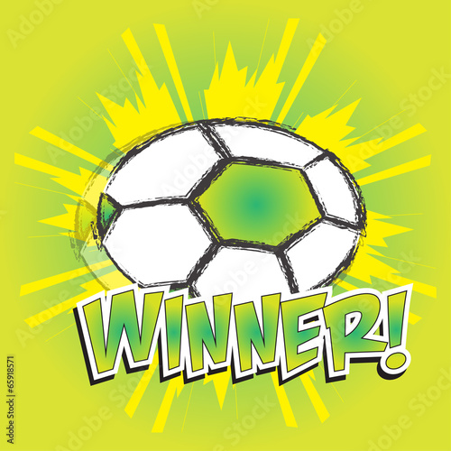 Winner! wording in pop art style on burst background