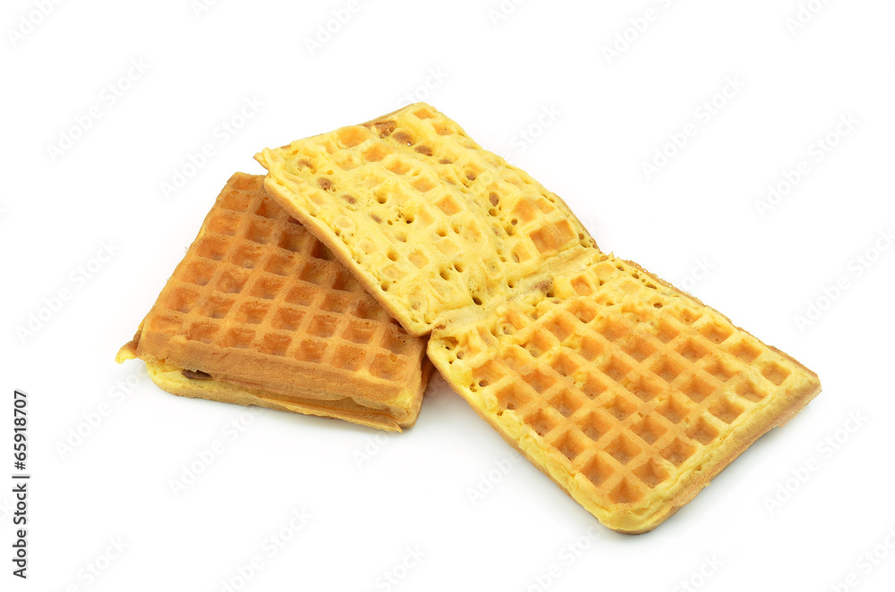Sweet waffles isolated on white Sweet waffles isolated on white