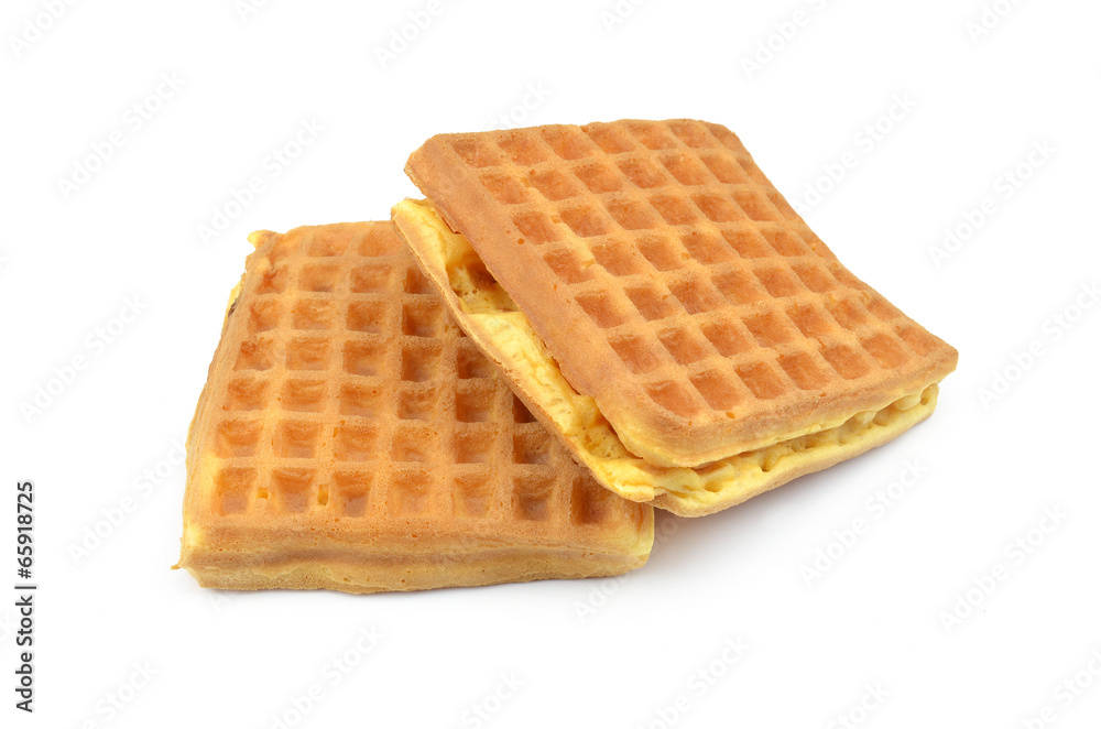 Sweet waffles isolated on white Sweet waffles isolated on white