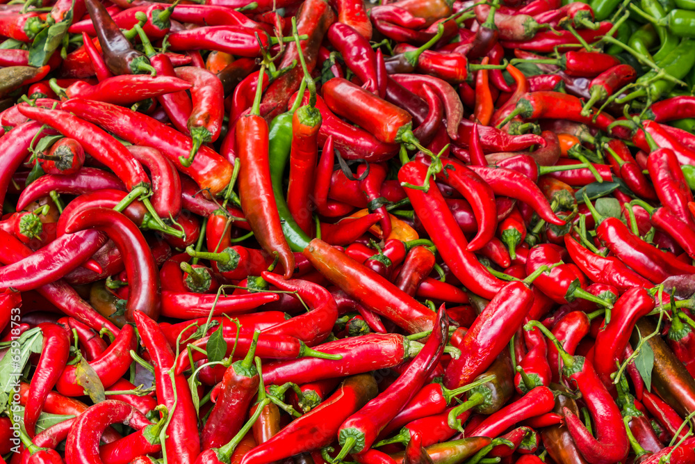 Red hot chili pepper texture background.