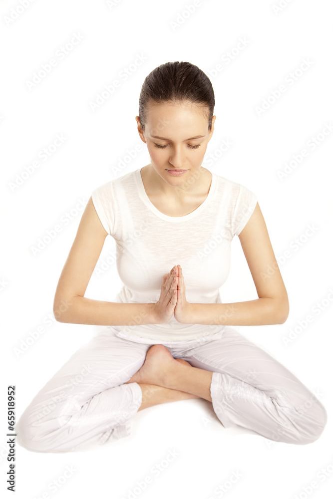 young beautiful yoga posing on a studio background2 young beautiful yoga posing on a studio background2
