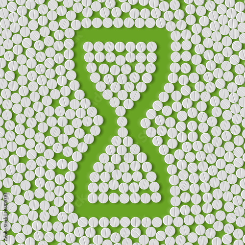 pills concept: hourglass