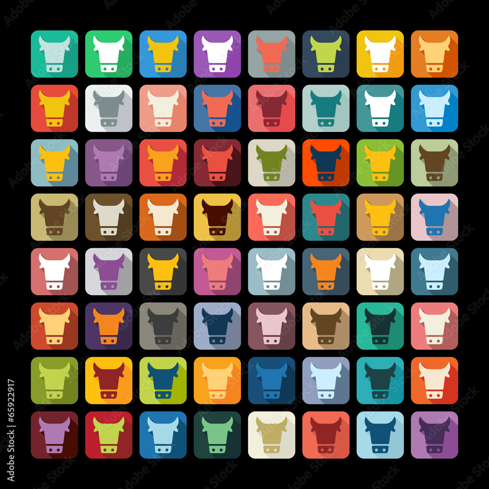 Flat design: cow Flat design: cow