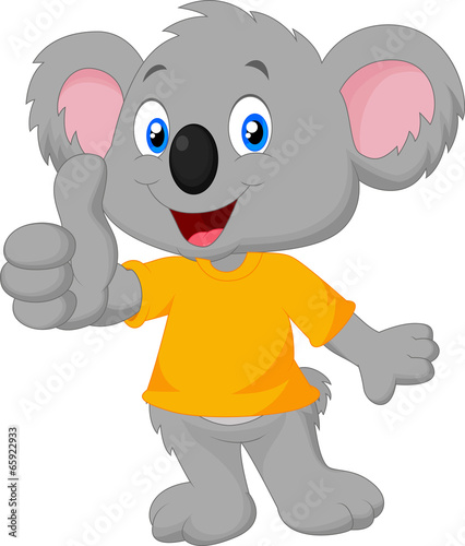 Cute koala giving thumb up