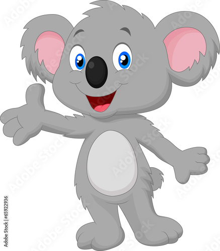 Cute koala cartoon posing