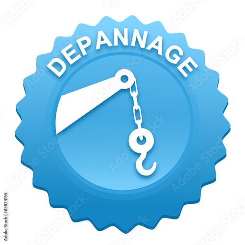 dépannage sur bouton web denté bleu