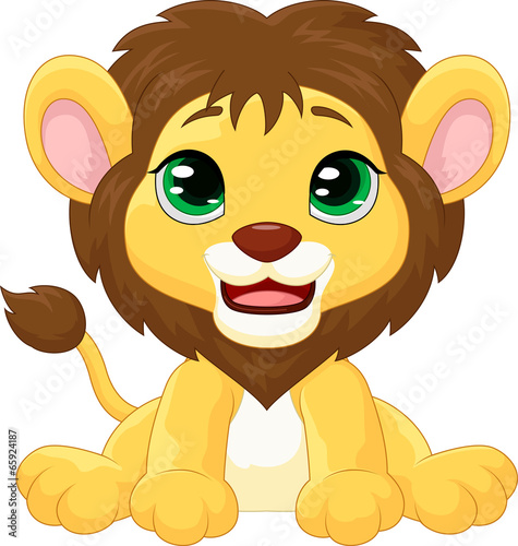 Fototapeta Naklejka Na Ścianę i Meble -  Cute lion cartoon