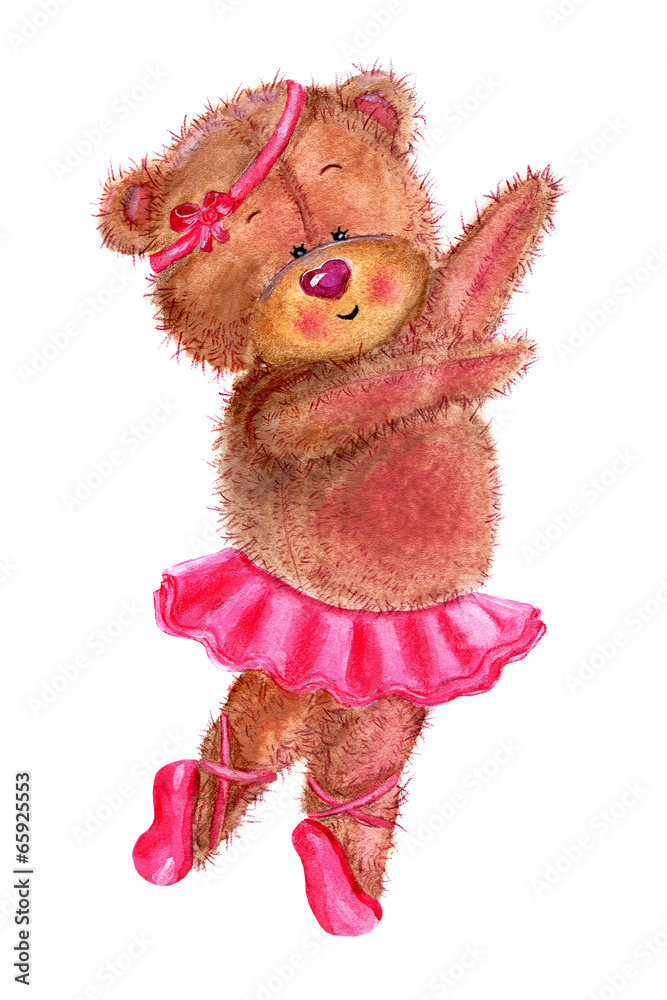 Naklejka premium Funny dancing bear