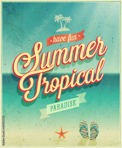 Tropical paradise poster.