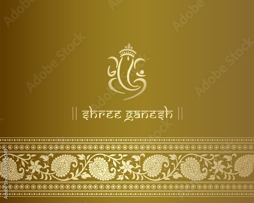 Ganesha, Hindu wedding card, royal Rajasthan, India