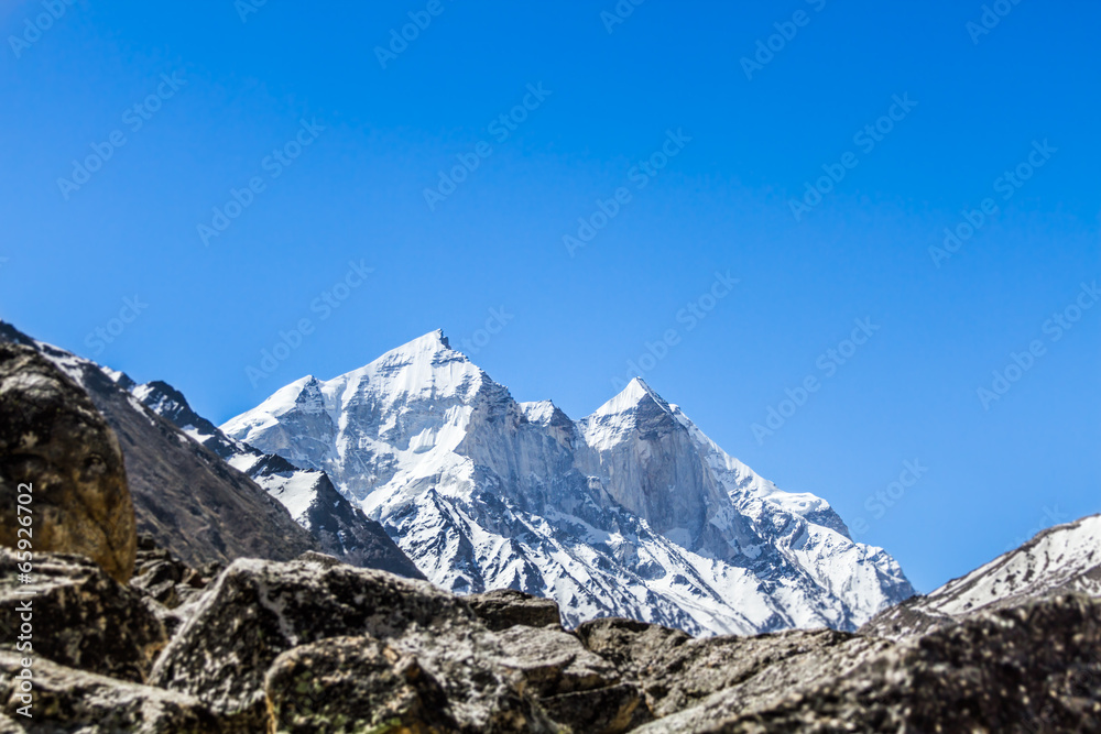 Fototapeta premium The Bhagirati Peaks in the Indian Himalayas