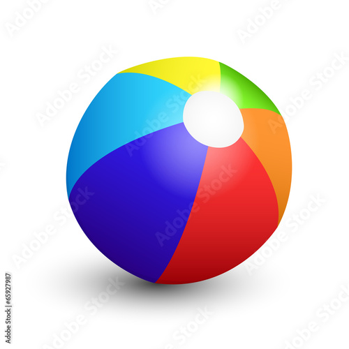 Free Download Colorful beach ball on white - GFXLoad