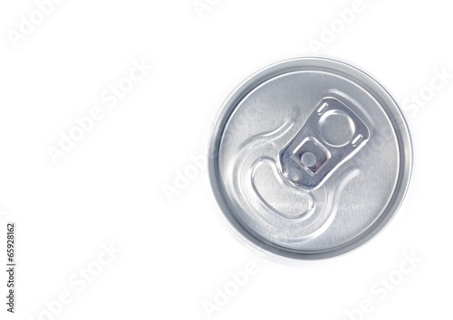 top of view of metal aluminum beverage drink can