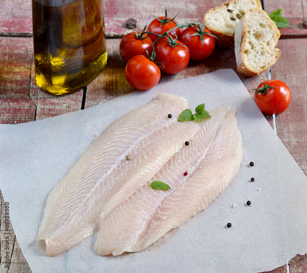 Fresh fillet of fish pangasius Fresh fillet of fish pangasius