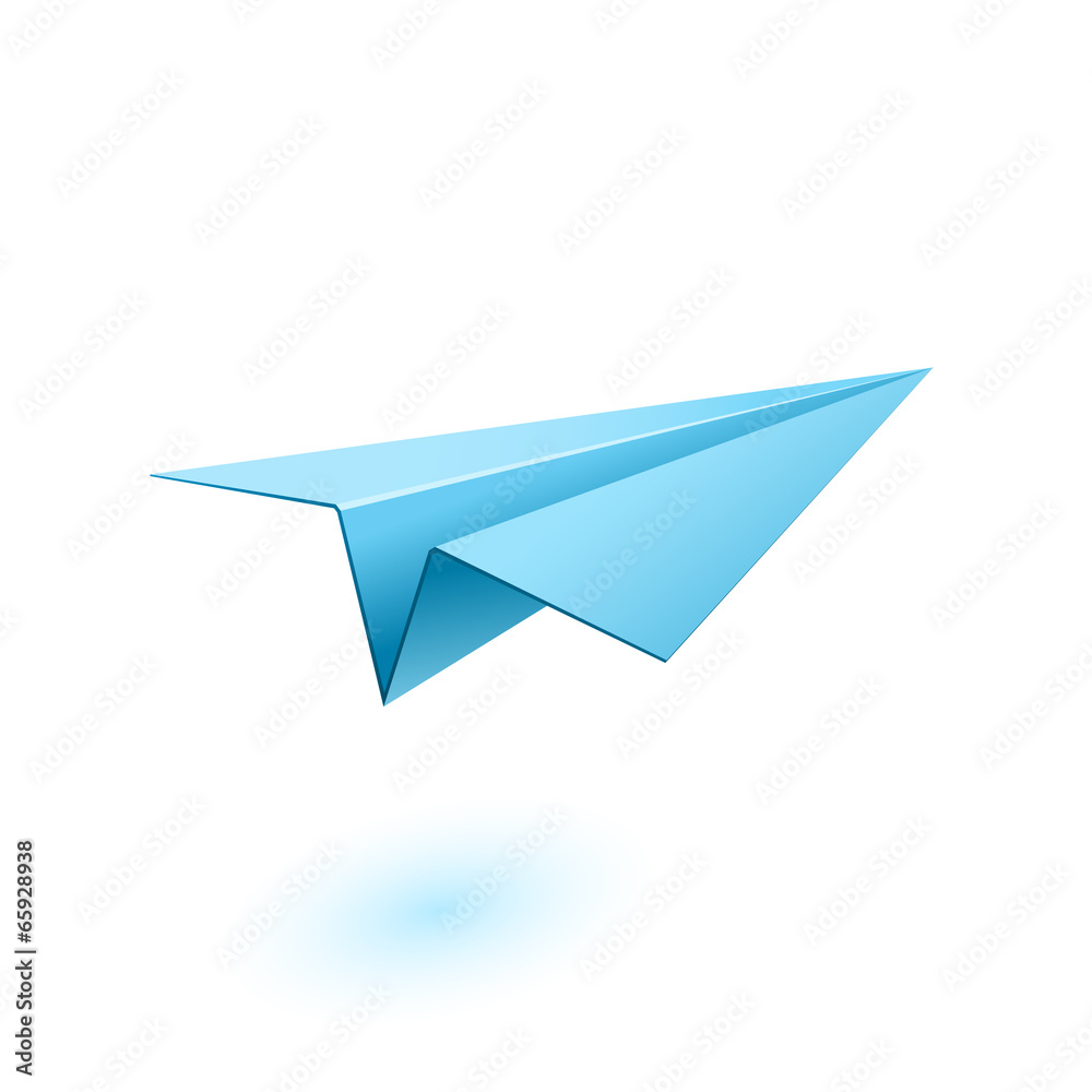 Blue paper airplane Blue paper airplane