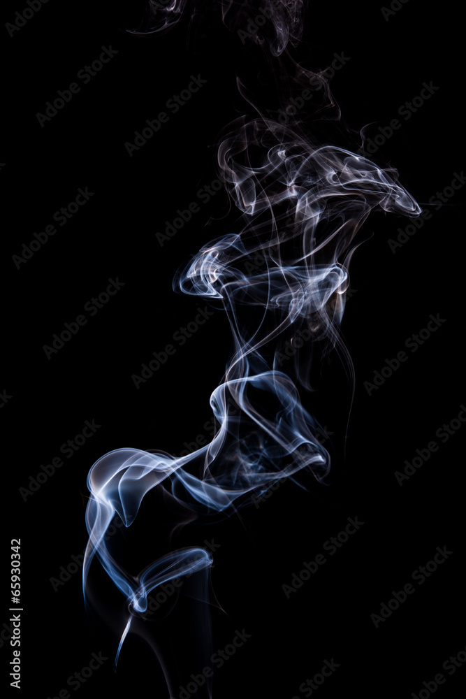 Abstract incense smoke isolated