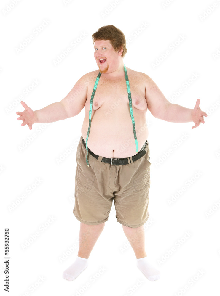Fat man holding measuring tape. Conceptual photo of weight Fat man holding measuring tape. Conceptual photo of weight