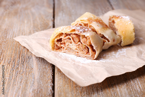 Tasty homemade apple strudel photo