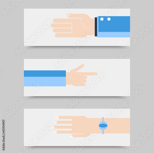 Business hands gestures design elements. isolated