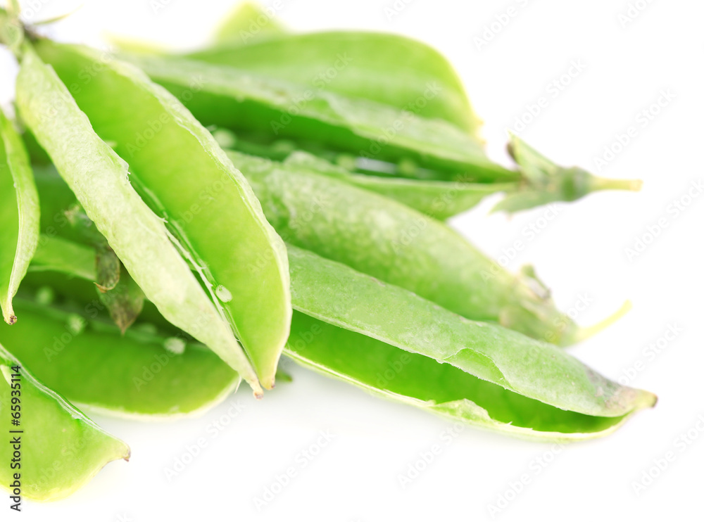 Pea hulls isolated on white background Pea hulls isolated on white background