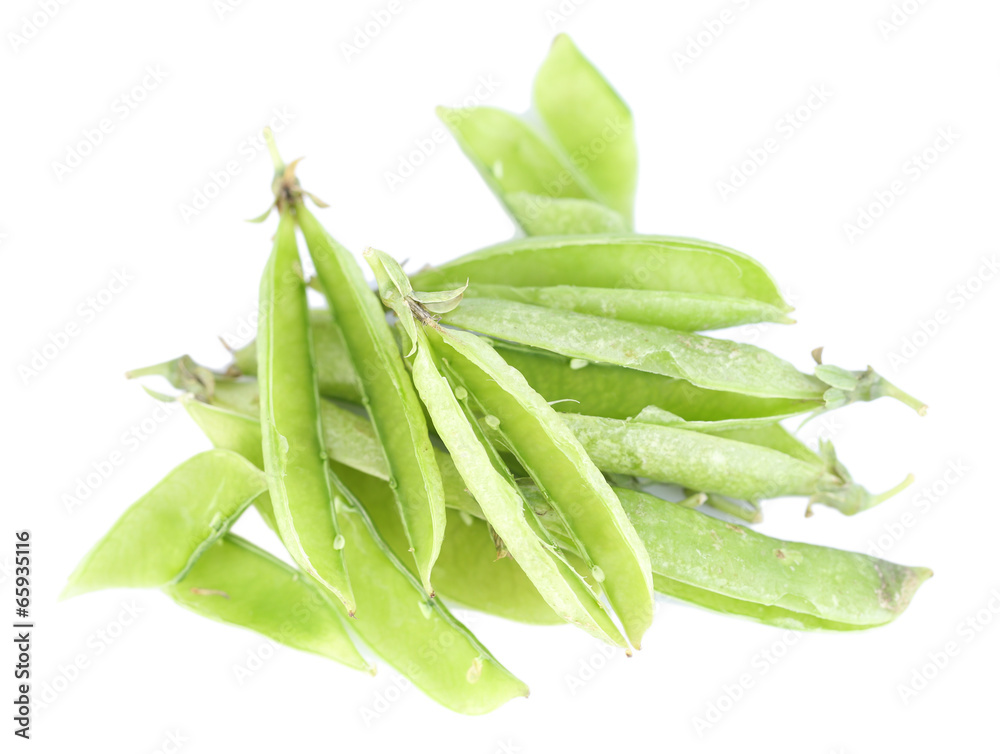 Pea hulls isolated on white background Pea hulls isolated on white background