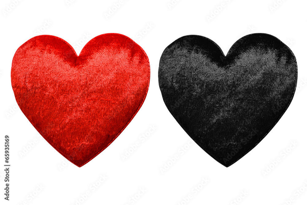 Two red-black hearts