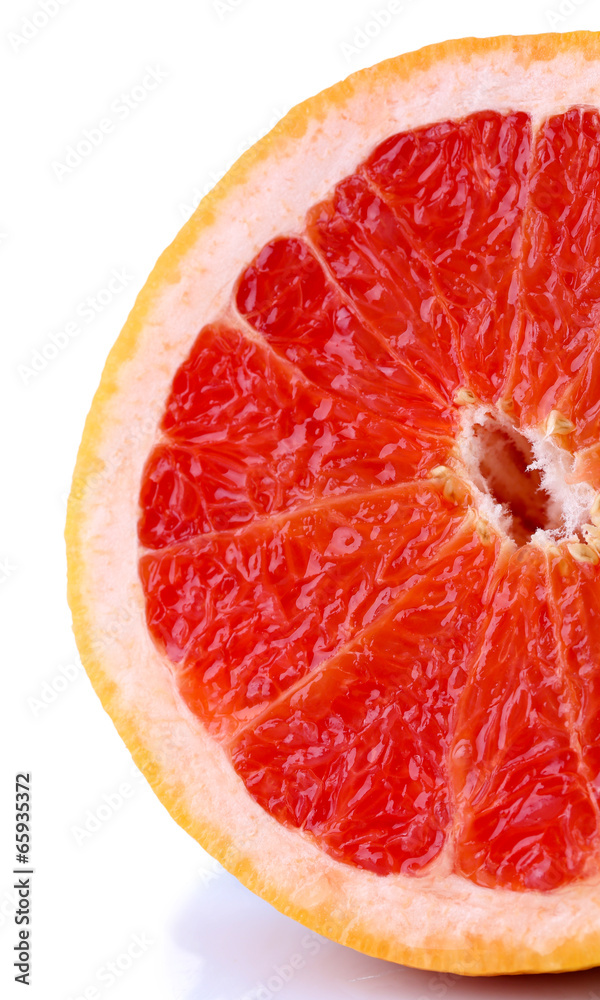 Half of grapefruit isolated on white Half of grapefruit isolated on white