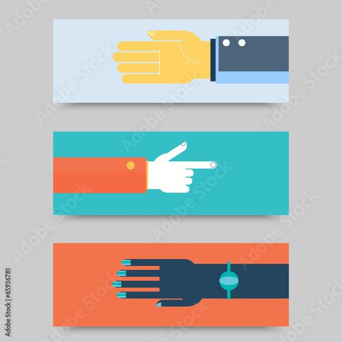 Business hands gestures design elements. isolated